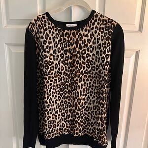 Equipment Leopard Equipment Femme Silk Wool Long SleeveTop
